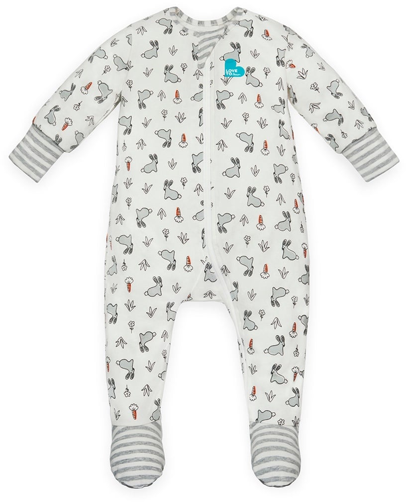 Kombinezons, mazuļiem Love To Dream Enclosed Foot Romper Bunny, balta/pelēka, 12-18 mēn.