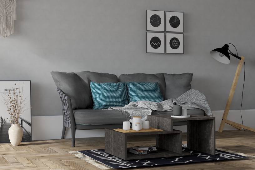 Журнальный столик Kalune Design Holly, антрацитовый, 50 см x 80 см x 40 см