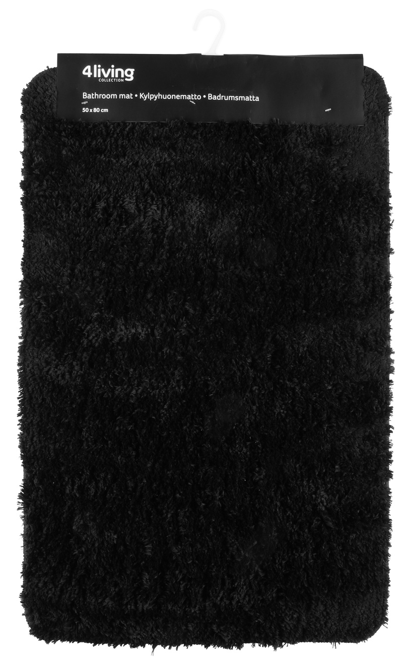 Vannitoa põrandamatt 4Living Solid, must, 80 cm x 50 cm