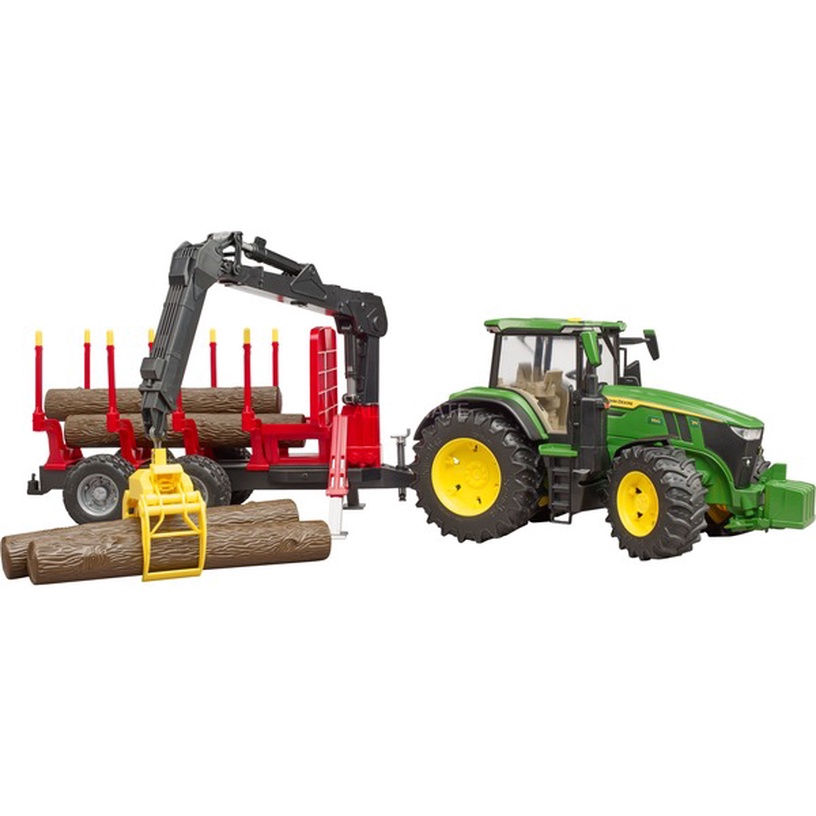 Transporta rotaļlietu komplekts Bruder John Deere 7R 350 With Forest Trailer BR-03154, 1:16, daudzkrāsaina