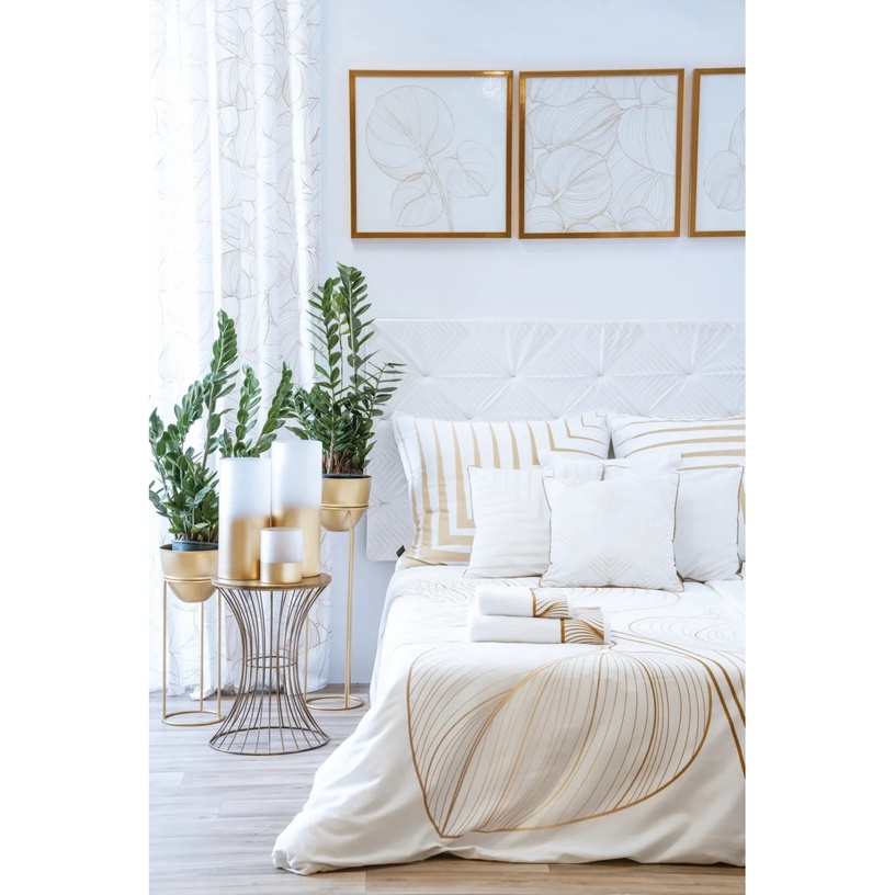 Svečturis Blanca 7, stikls, Ø 15 cm, 20 cm, zelta/balta