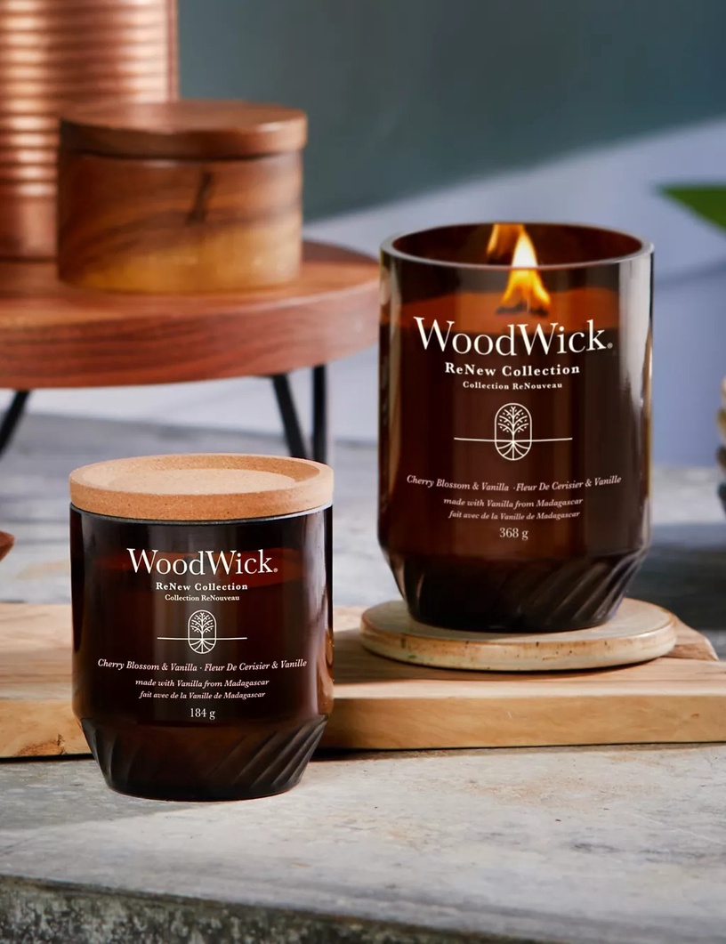 Свеча, ароматическая WoodWick Renew Medium Cherry Blossom & Vanilla, 20 - 40 час, 184 г