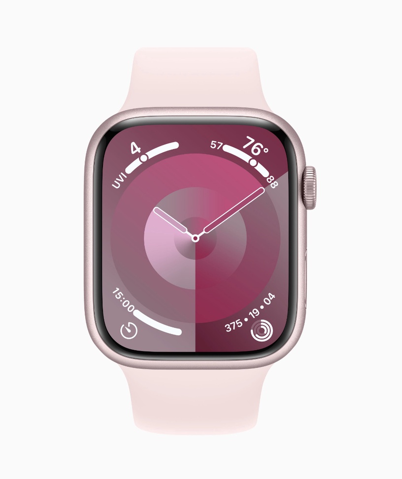 Viedais pulkstenis Apple Watch Series 9 GPS + Cellular 45mm Pink Aluminium Light Pink Sport Band M/L, rozā