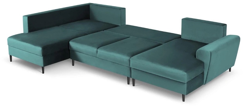 Dīvāngulta Micadoni Home Moghan Velvet Panoramic, zaļa, kreisais, 313 x 194 cm x 88 cm