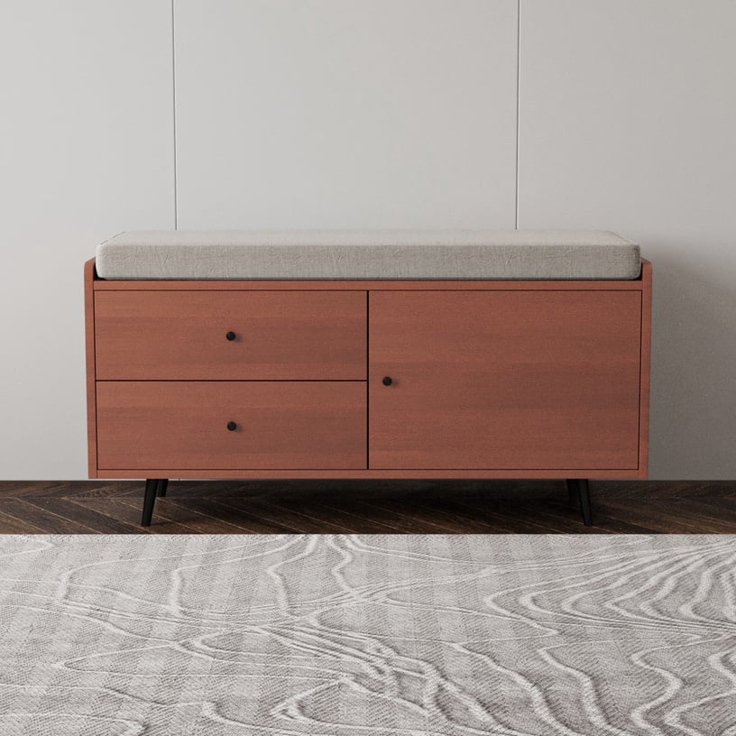 Тумбa для обуви Kalune Design Lara, кремовый/ореховый, 120 см x 45 см x 65 см
