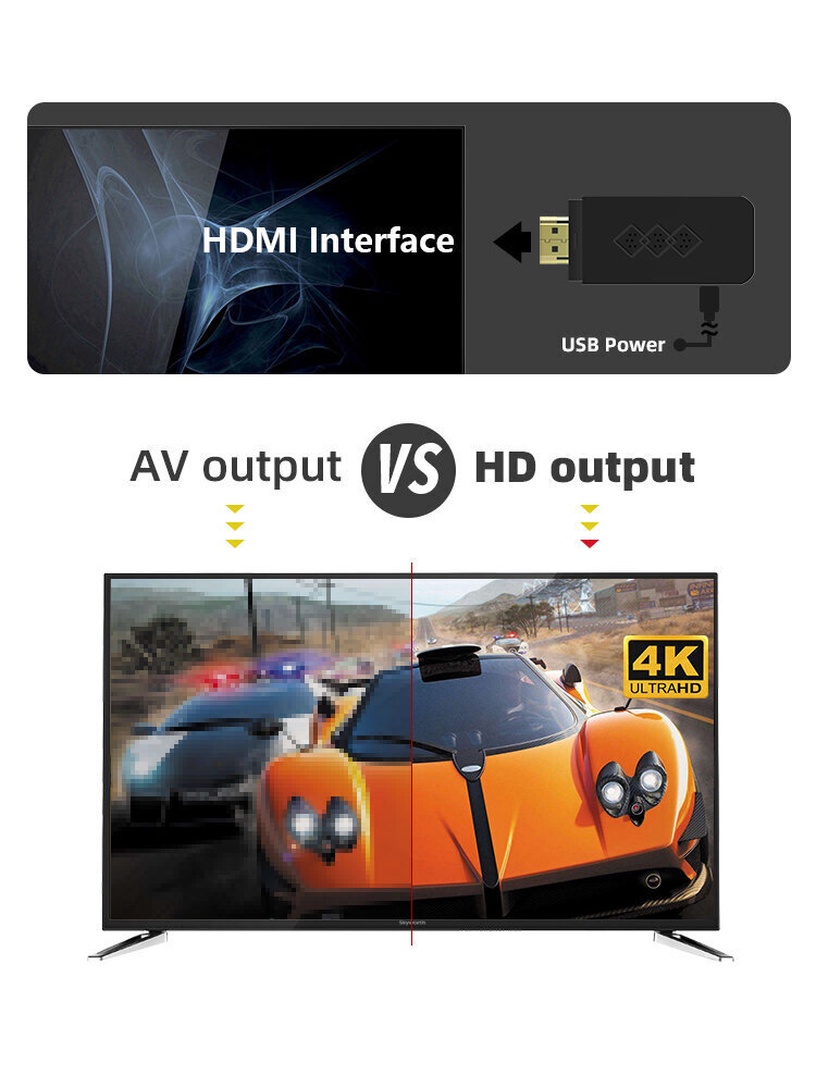Spēļu dators HappyJoe Y2HD Plus 1800 Games + Download, HDMI