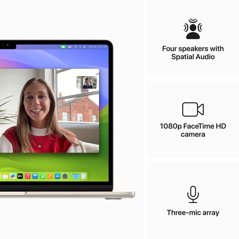 Sülearvuti Apple MacBook Air, Apple M3, 8 GB, 512 GB, 13.6 ", beež, inglise (int)