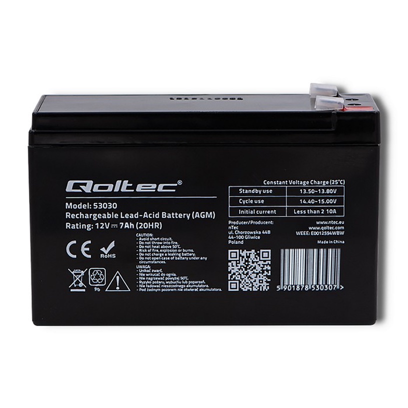 UPS akumulators Qoltec 53031, 0.009 Ah