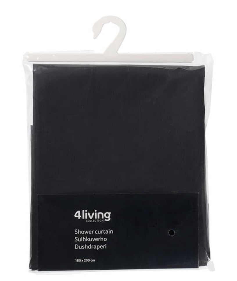 Душевая занавеска 4Living Solid, черный, 200 см x 180 см