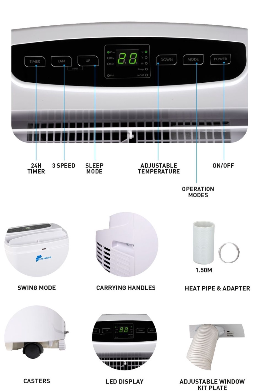Õhukonditsioneer Lifetime Air 12000BTU, 1357 W