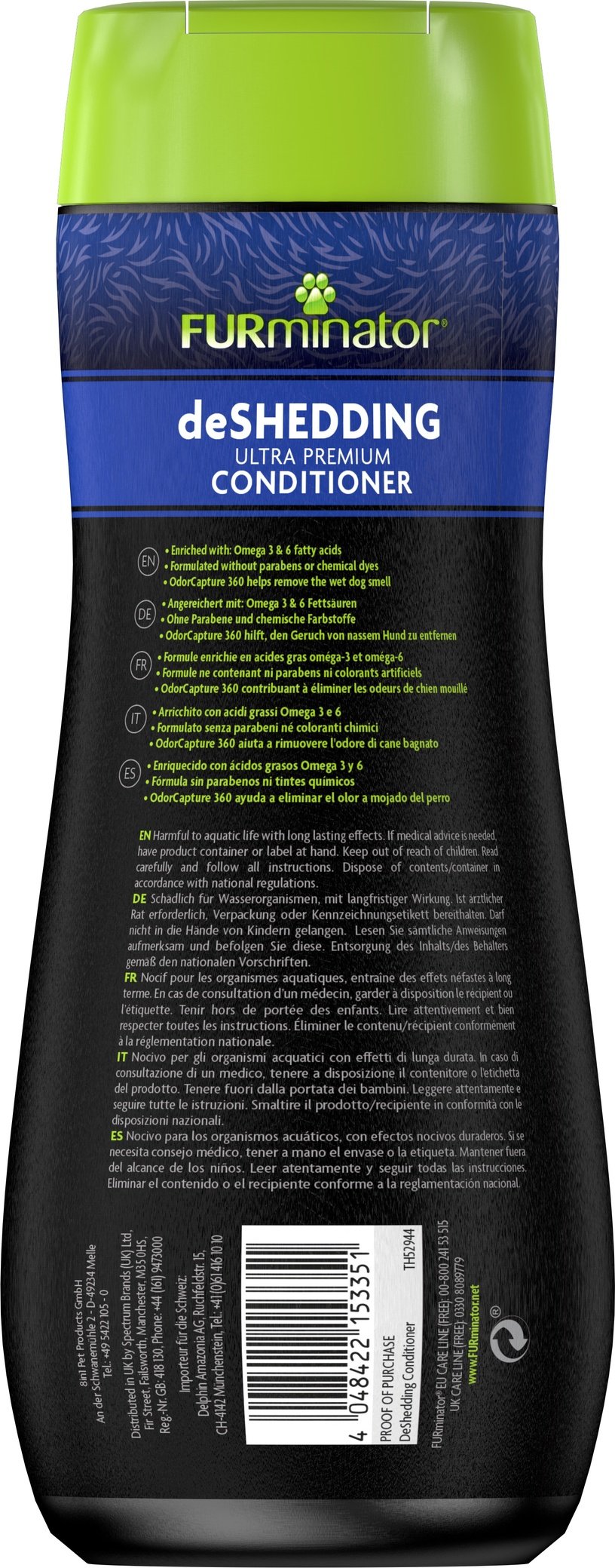 Кондиционер для животных Furminator deShedding, 0.473 л