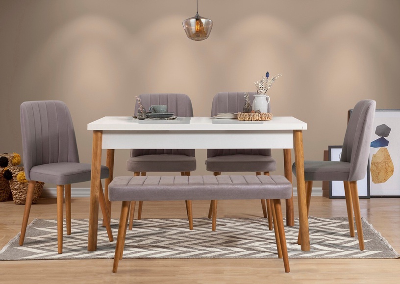 Обеденный комплект Kalune Design Costa 0701 - 2 AB, белый/серый/сосна