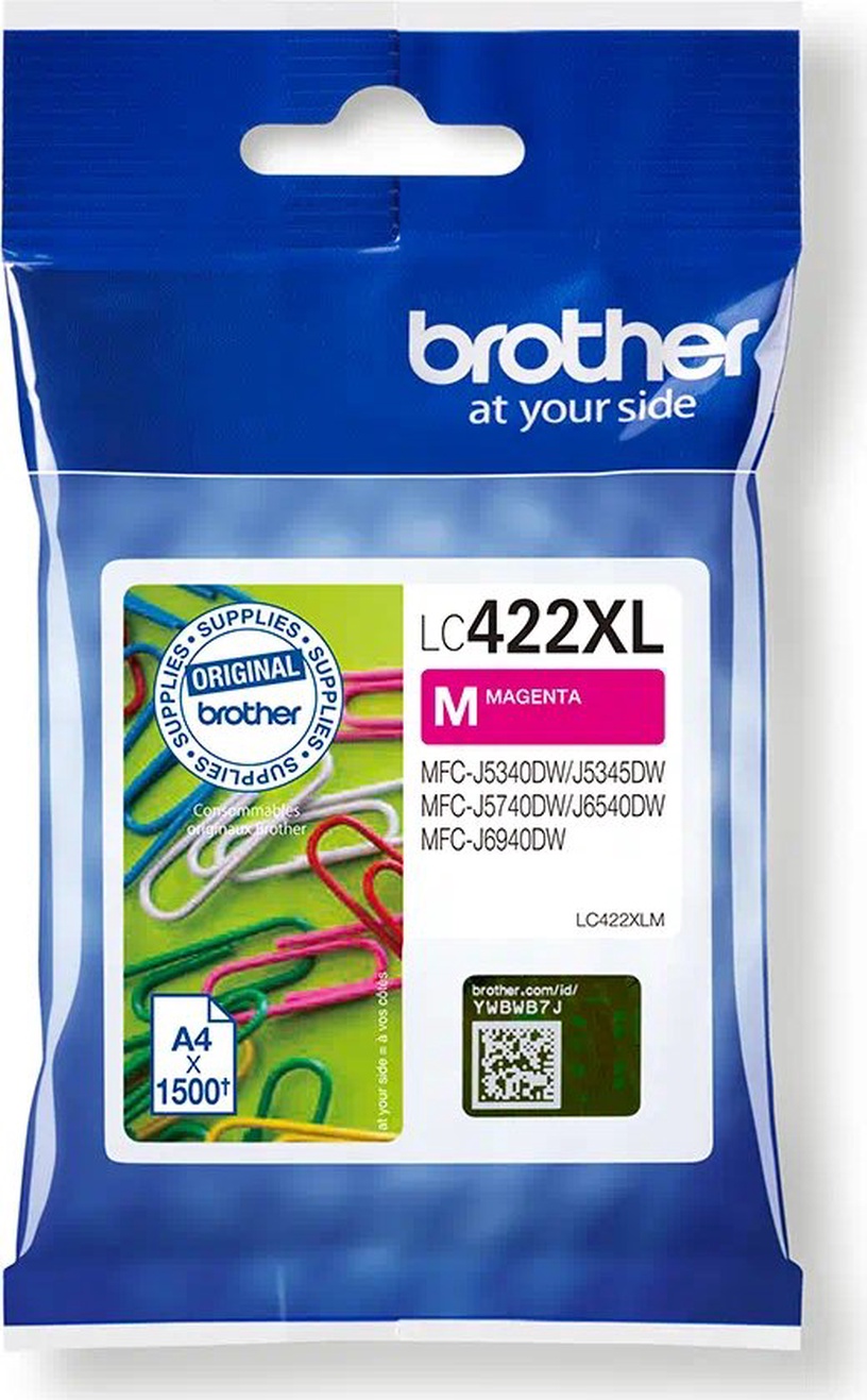 Tindiprinteri kassett Brother LC422XLM, fuksia (magenta)