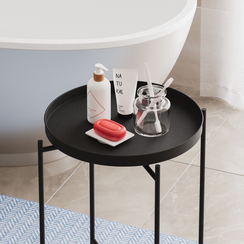 Журнальный столик Kalune Design SHB-007, черный, 46 см x 46 см x 56 см