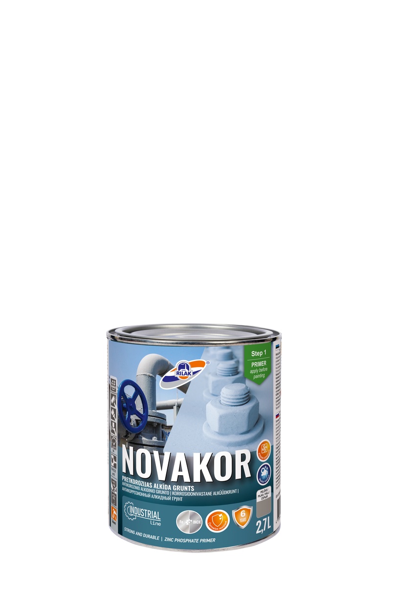 Krunt, korrosioonivastane metallkonstruktsioonidele Rilak Novakor, matt, 2.7 l, helehall