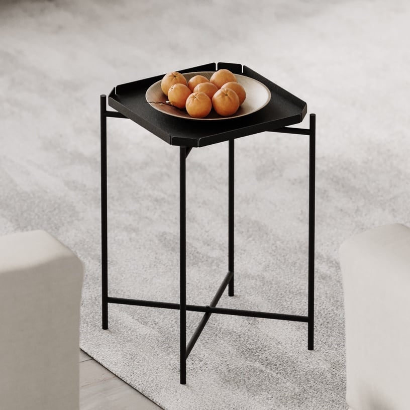 Kafijas galdiņš Kalune Design SHB-008, melna, 46 cm x 46 cm x 56 cm