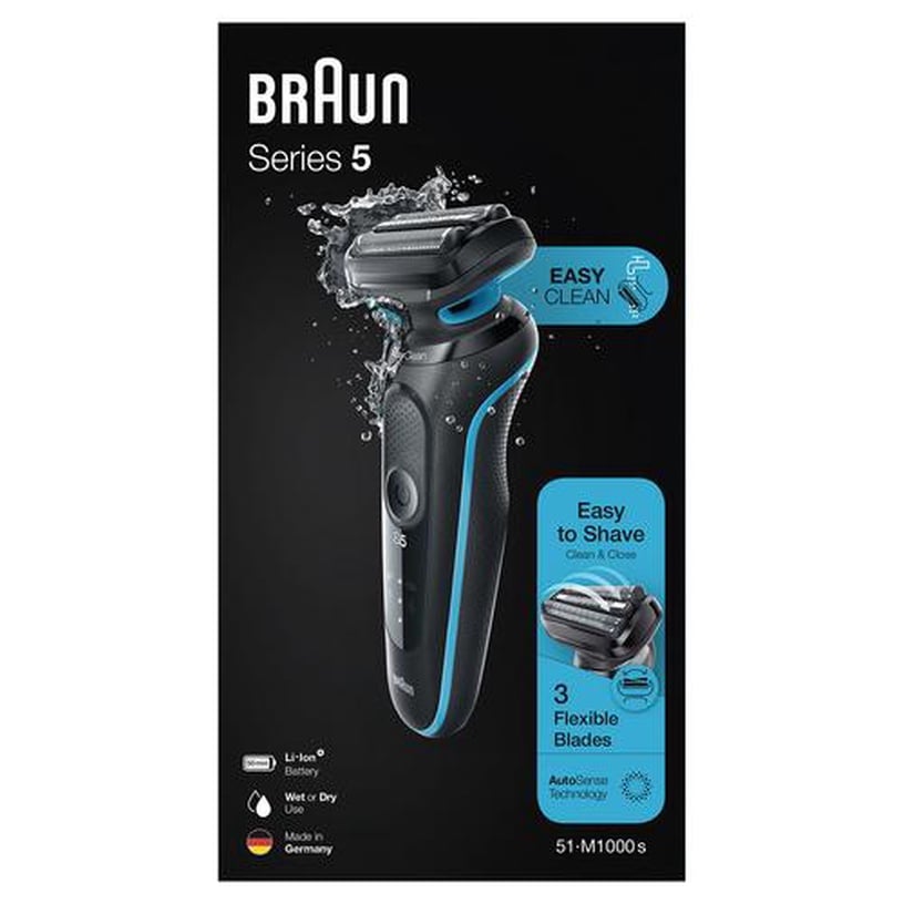 Habemeraseerija Braun Series 5 51-M1000s, li-ion, must/helesinine