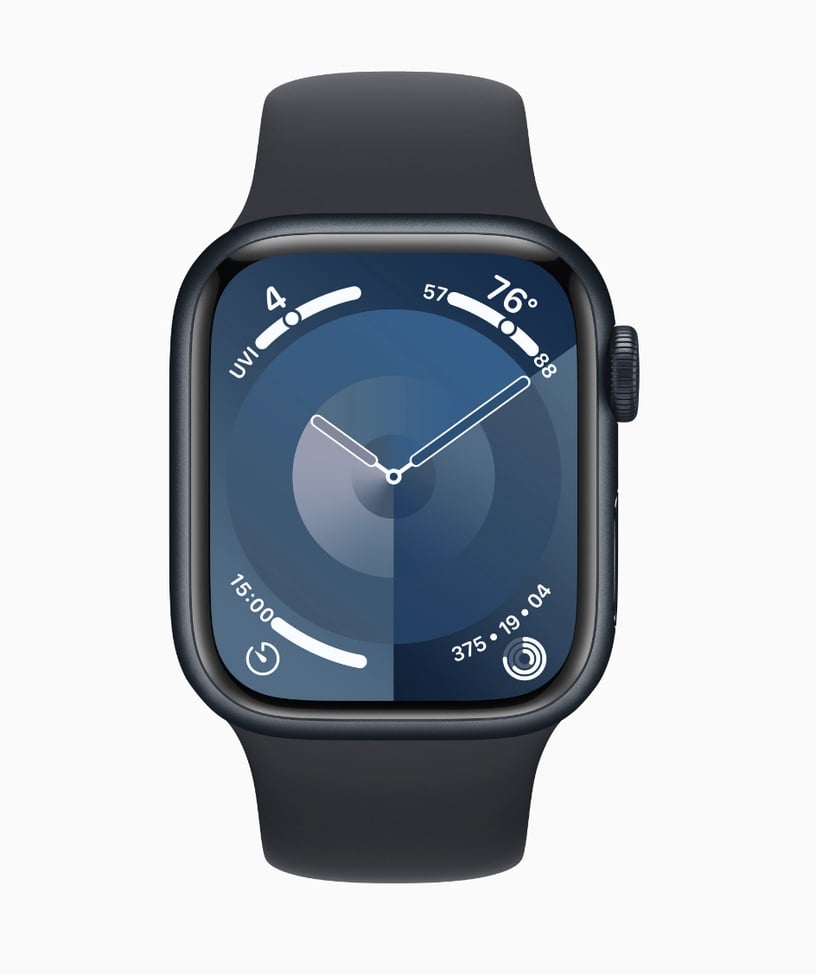 Nutikell Apple Watch Series 9 GPS + Cellular 41mm Midnight Aluminium Midnight Sport M/L, must