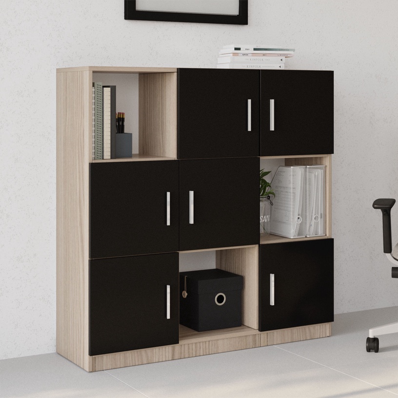 Шкафчики Kalune Design VO7 956LCS1518, дубовый/черный, 119.9 см x 73.6 см x 121.8 см