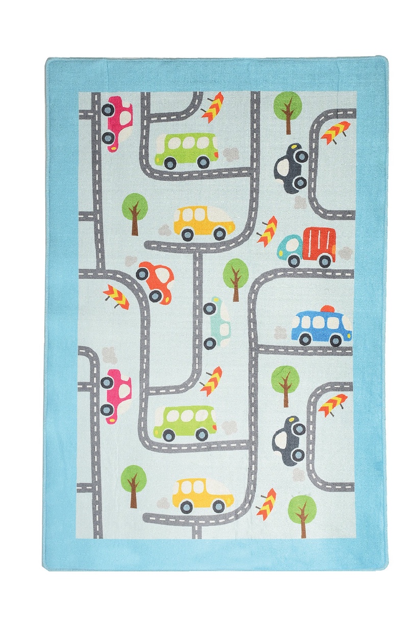 Paklājs Conceptum Hypnose Baby Cars 876CHL1065, daudzkrāsaina, 160 cm x 100 cm
