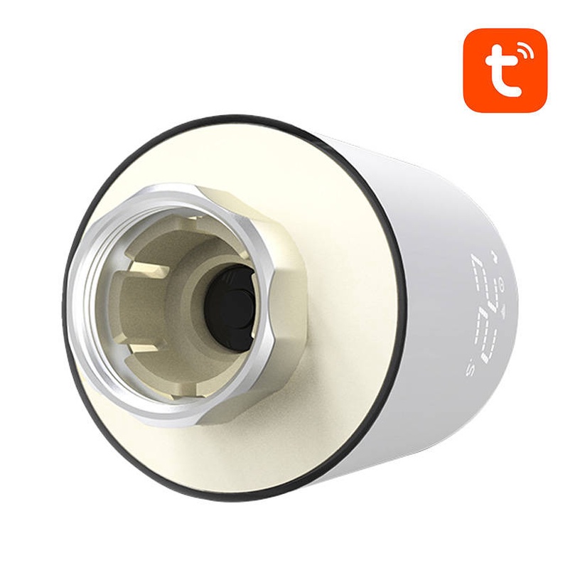 Termostats Avatto TRV07 Zigbee 3.0 TUYA, skrūvēšana, balta, 9.7 cm, 0 - 50 °C