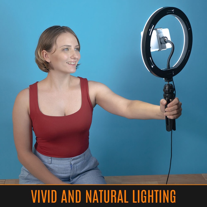 Gredzenu lampa ar telefona turētāju Streamplify Ring Light 10, 26 cm