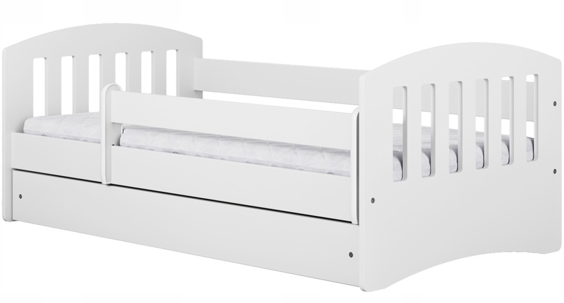 Bērnu gulta vienvietīga Kocot Kids Classic 1, balta, 80 x 140 cm, bez veļas kastes, ar matraci
