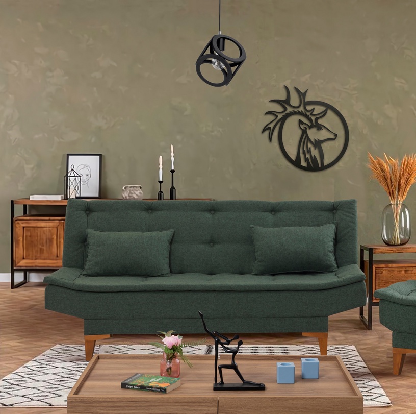 Dīvāns-gulta Hanah Home Santo, zaļa, 85 x 186 cm x 90 cm