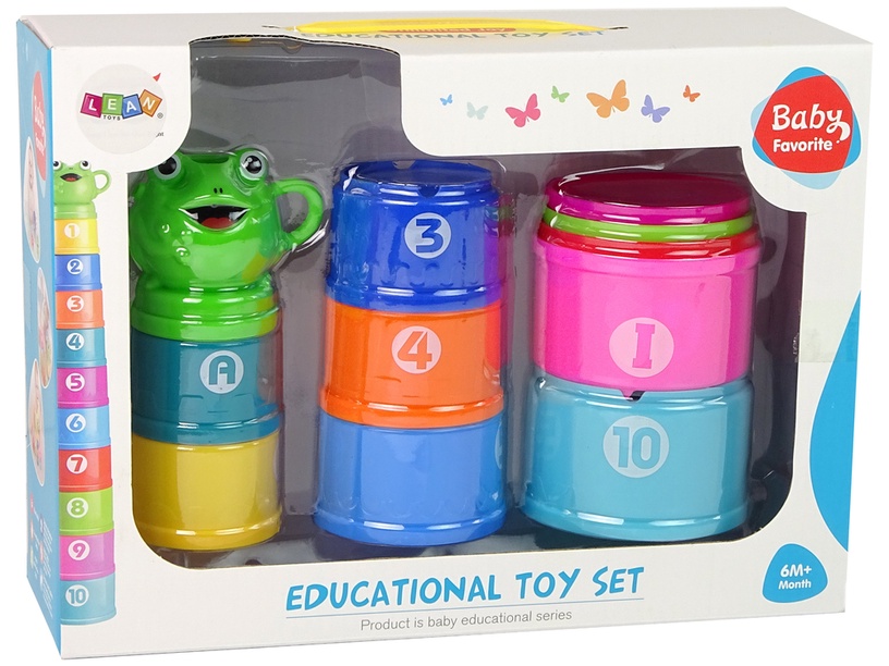 Vannitoa mänguasjade komplekt Lean Toys Pyramid Colourful Numbers & Letters, mitmevärviline, 11 tk
