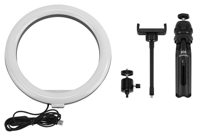 Gredzenu lampa ar telefona turētāju Streamplify Ring Light 10, 26 cm