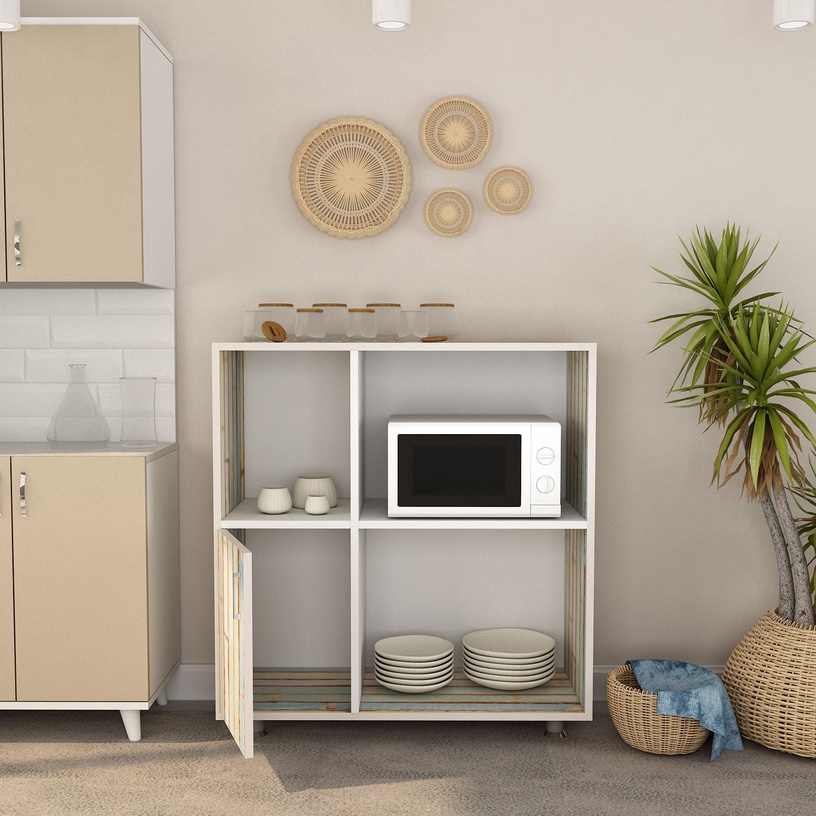 Шкафчики Kalune Design Tasarým L1197, белый/многоцветный, 35 см x 100 см x 100 см