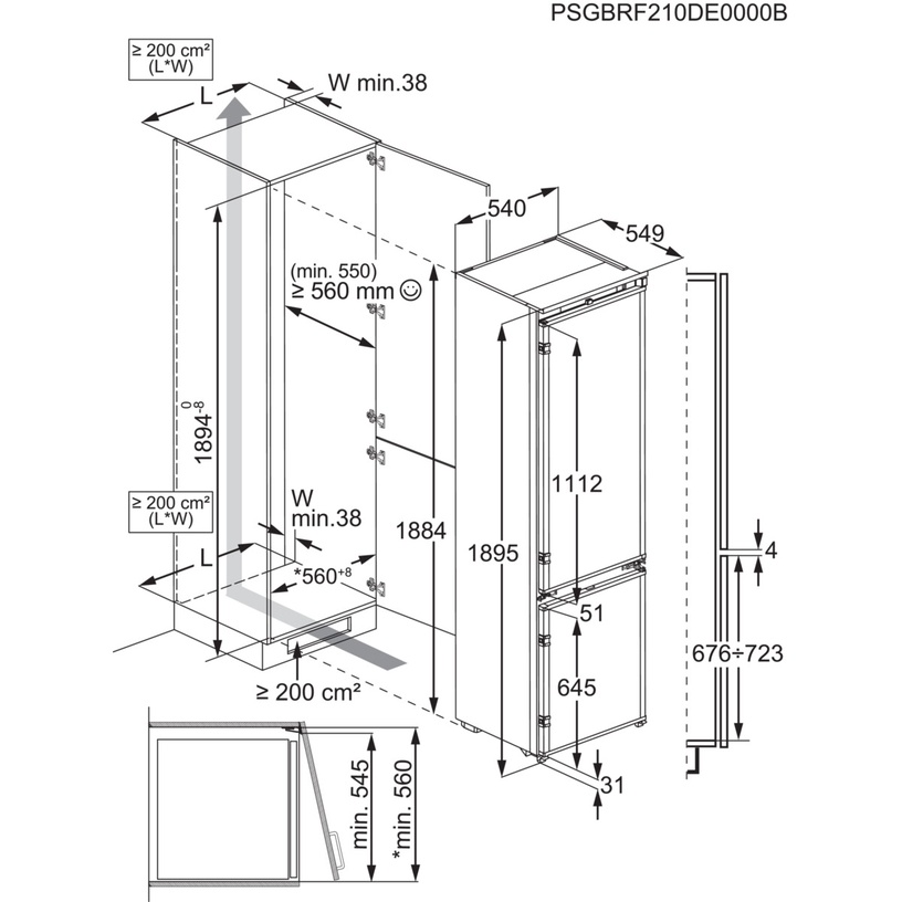 Integreeritav külmik sügavkülmik all Electrolux ENC8MD19S