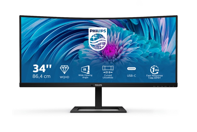 Monitors Philips E-Line UltraWide 346E2CUAE/00, 34", 1 ms
