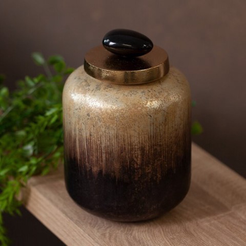 Dekoratiivne klaaskujuke 03, pruun, 13 cm x 13 cm x 34 cm