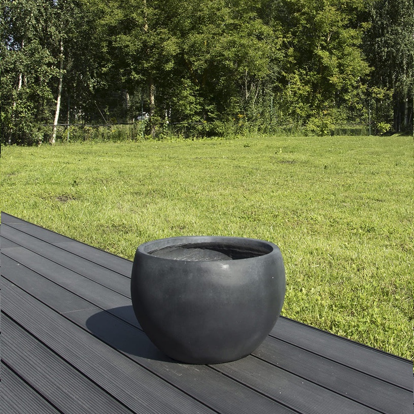 Lillepott DM Grill Sphere M, tsement, 45 cm x 45 cm, must