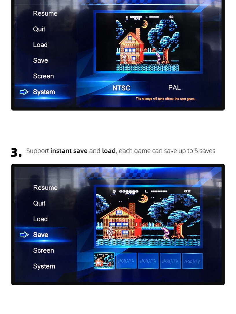 Spēļu dators HappyJoe Y2HD Plus 1800 Games + Download, HDMI
