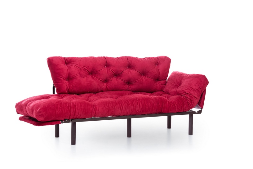 Dīvāns-gulta Hanah Home Nitta Triple, sarkana/rozā, 49 x 227 cm x 75 cm