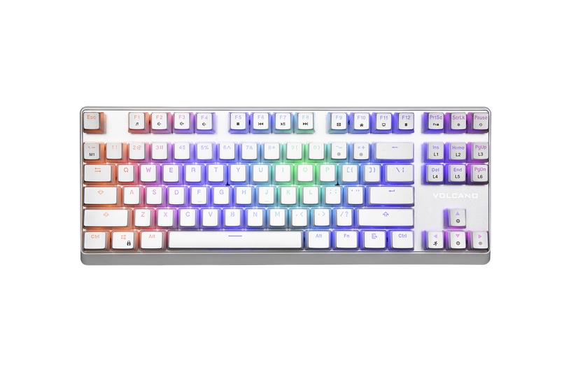 Клавиатура Modecom RGB Pudding Edition White Outemu Blue, EN, белый