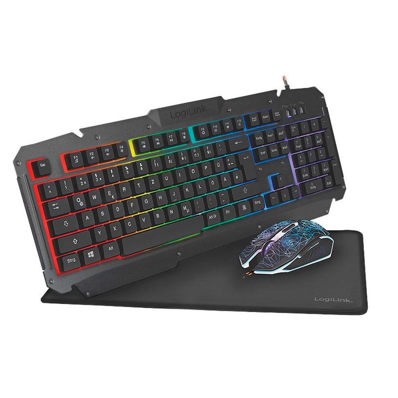 Клавиатура Logilink Gaming-Set ID0185, DE, черный/многоцветный