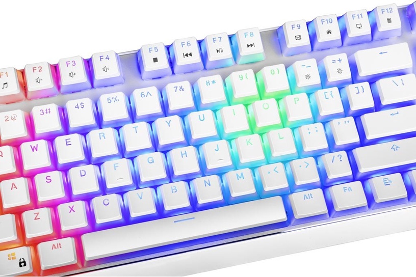 Клавиатура Modecom RGB Pudding Edition White Outemu Blue, EN, белый