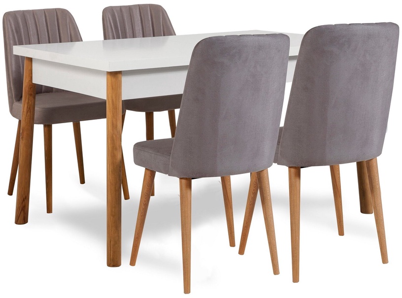 Обеденный комплект Kalune Design Costa 0701 - 2 AB, белый/серый/сосна