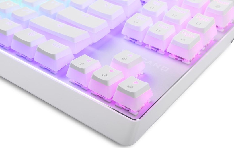 Клавиатура Modecom RGB Pudding Edition White Outemu Blue, EN, белый