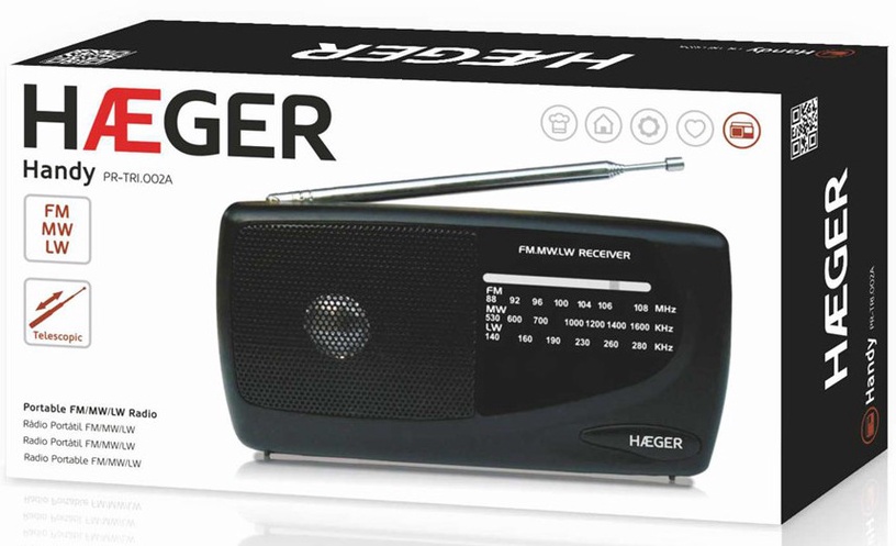 Радиоприемник Haeger Handy PR-TRI.002A, черный
