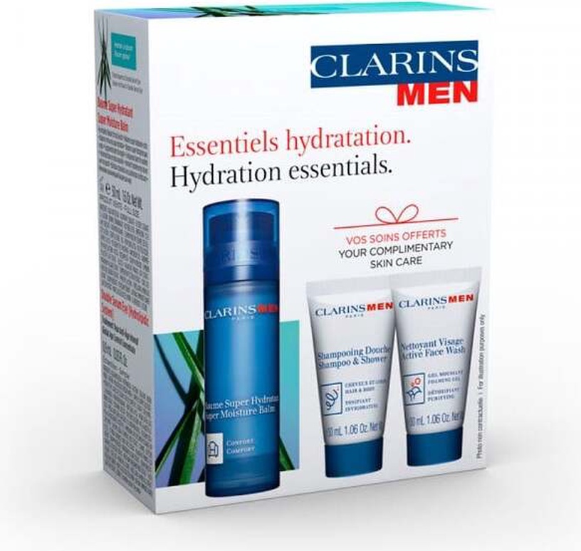 Набор ухода за лицом для мужчин Clarins Hydration Essentials, 110.9 мл