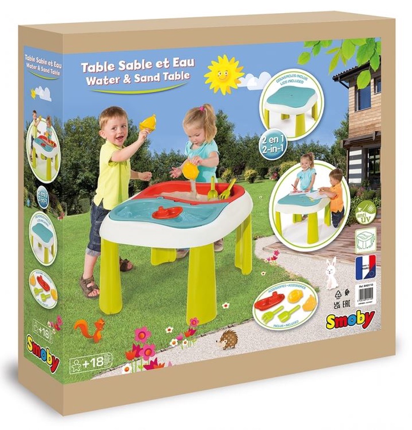 Игровой стол Smoby Water & Sand Table 840110, многоцветный