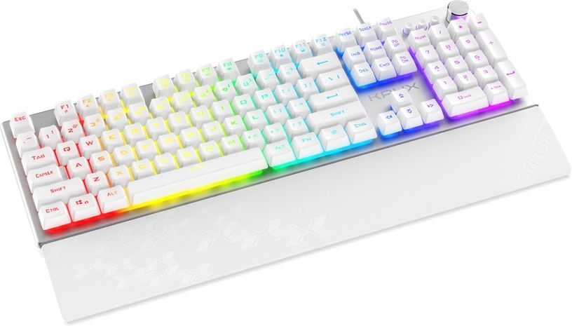 Клавиатура Krux Frost Silver-White RGB, EN, белый
