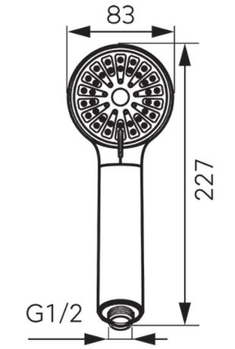 Dušas galviņa Ferro Cortessa S330BL-B, melna, 8.3 cm