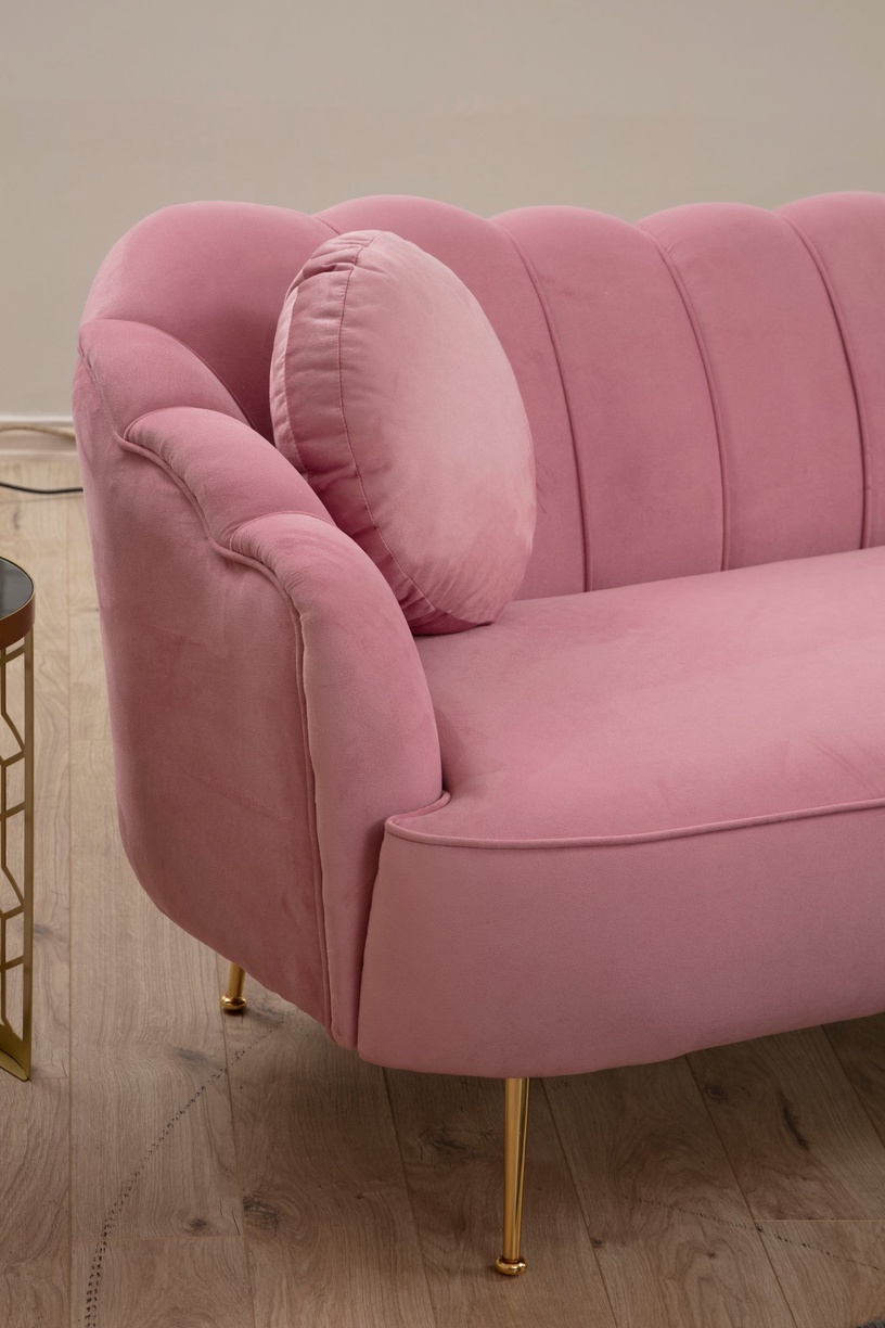 Диван Hanah Home Istiridye 3-Seat, розовый, 215 x 90 см x 80 см