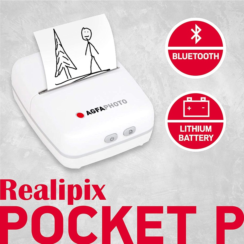 Momentānas drukas printeris AgfaPhoto Realpix Pocket Printer