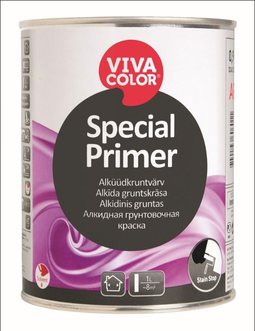 Grunts alkīda Vivacolor Special Primer, balta, 0.9 l